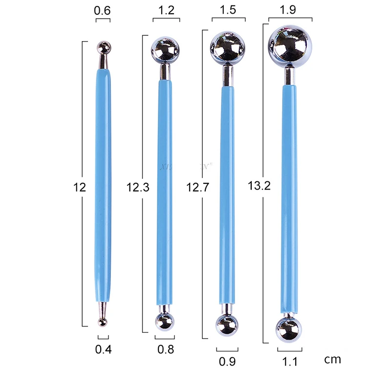 4/5pcs Clay Sculpture Ceramics Tools Pottery Dotting Modeling Tool Set Double-Ended Metal Ball Clay Carving Sculpting Shaper Pen