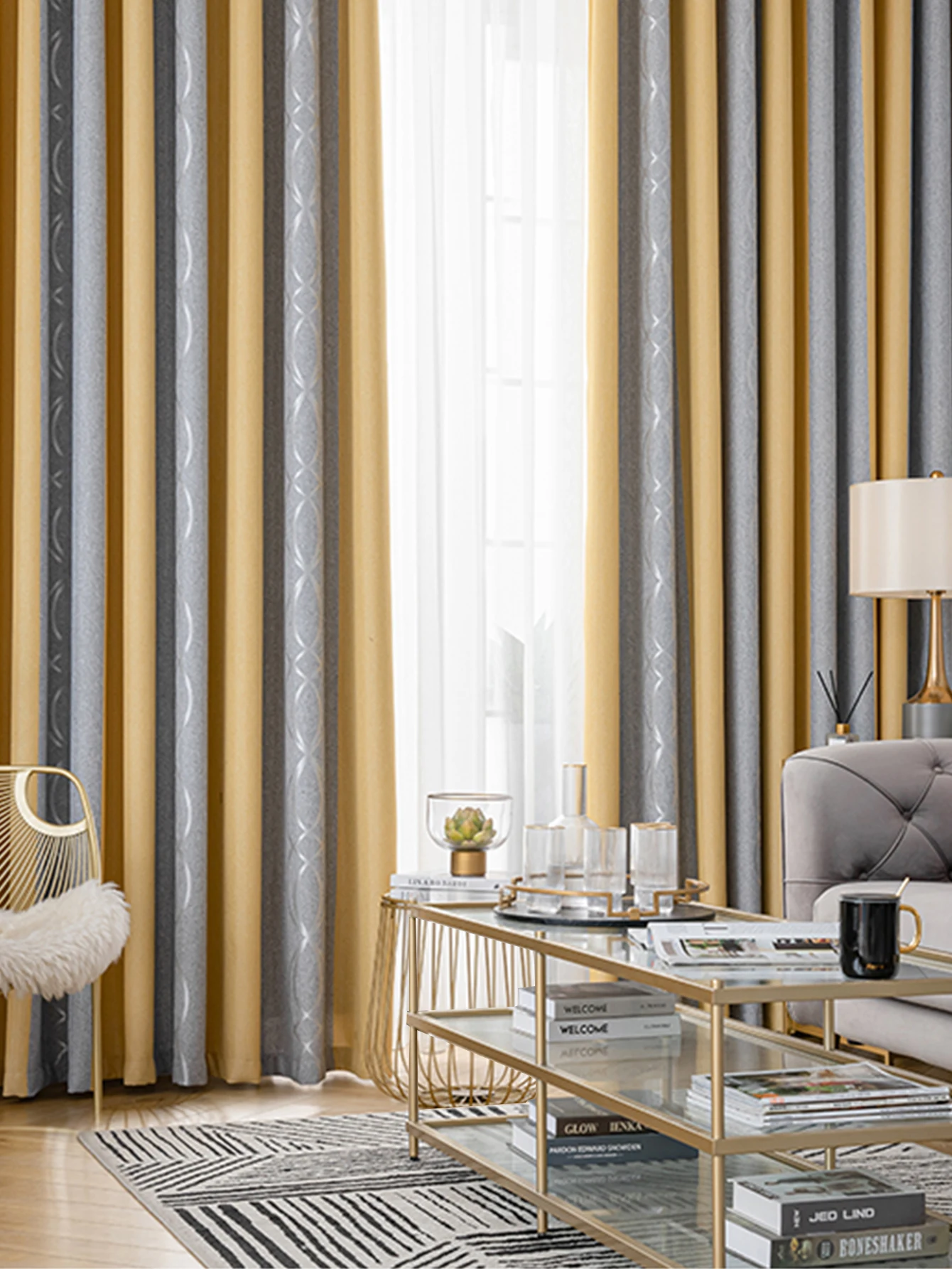 New Thickened Striped Jacquard Curtains For Kids Children\'s Room Living Room Bedroom Seamless Splicing Curtain Fabric
