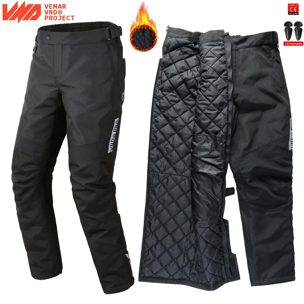 

Winter Waterproof Motorcycle Overpants Quick Release Touring Moto Pants Men's Warm Windproof Motorbike Trousers CE Kneepads