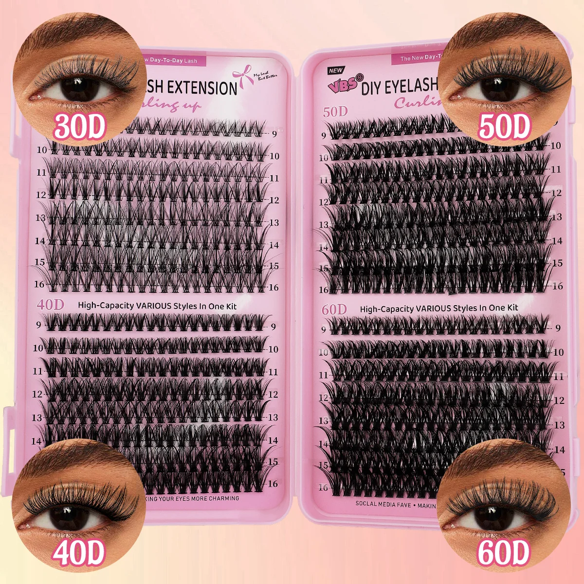 NRCS 640 einstöckige D-Warp-Wimpern mit großem Fassungsvermögen, natürliche, dichte künstliche Wimpern 30D/40D/50D/60D, gemischte falsche Wimpern
