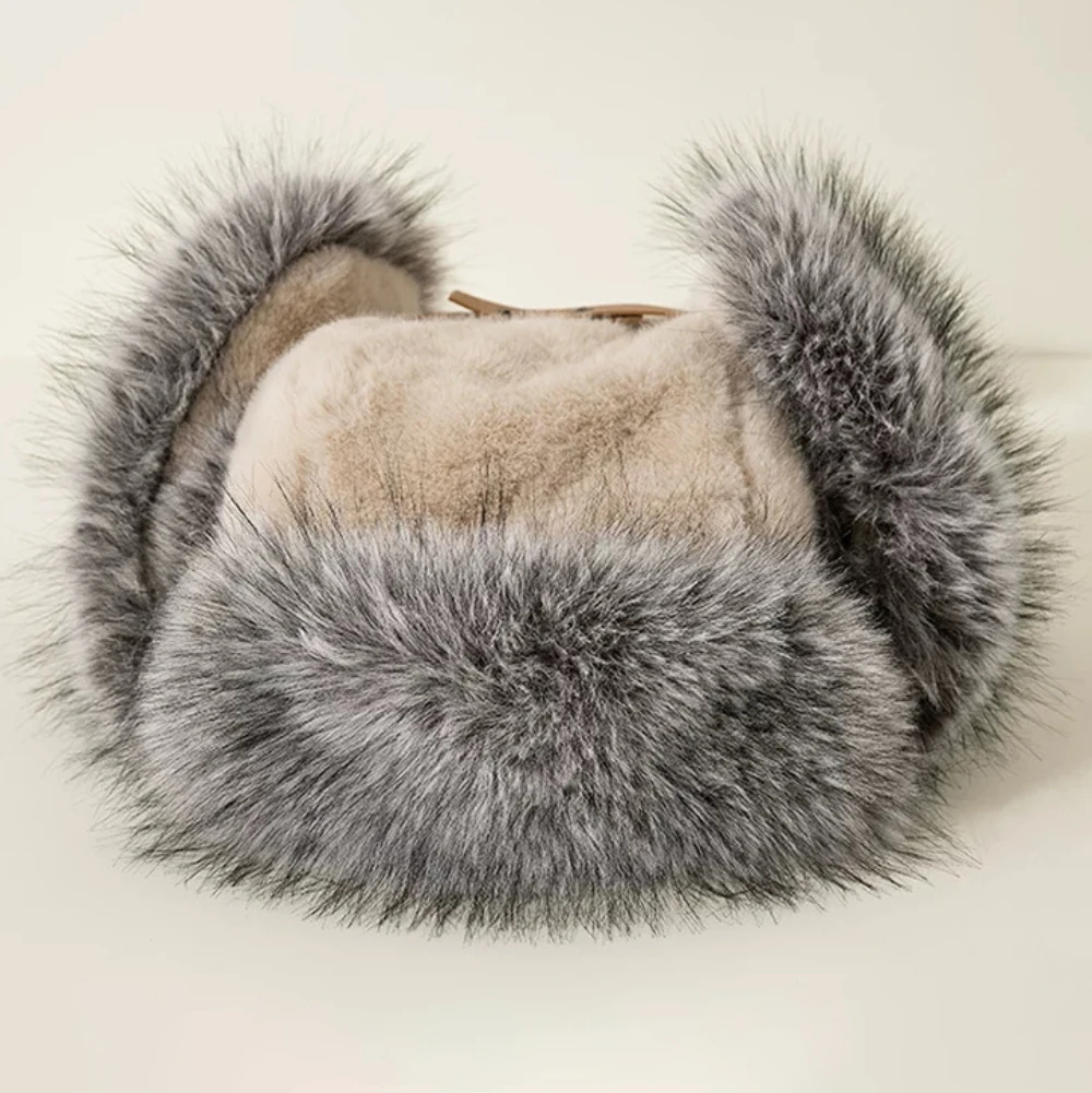 HT4990 Cappelli bomber Cappelli di pelliccia invernali spessi e caldi per uomo Donna Uomo Donna Snow Ski Trapper Berretto con paraorecchie Soffice cappello russo Colbacco