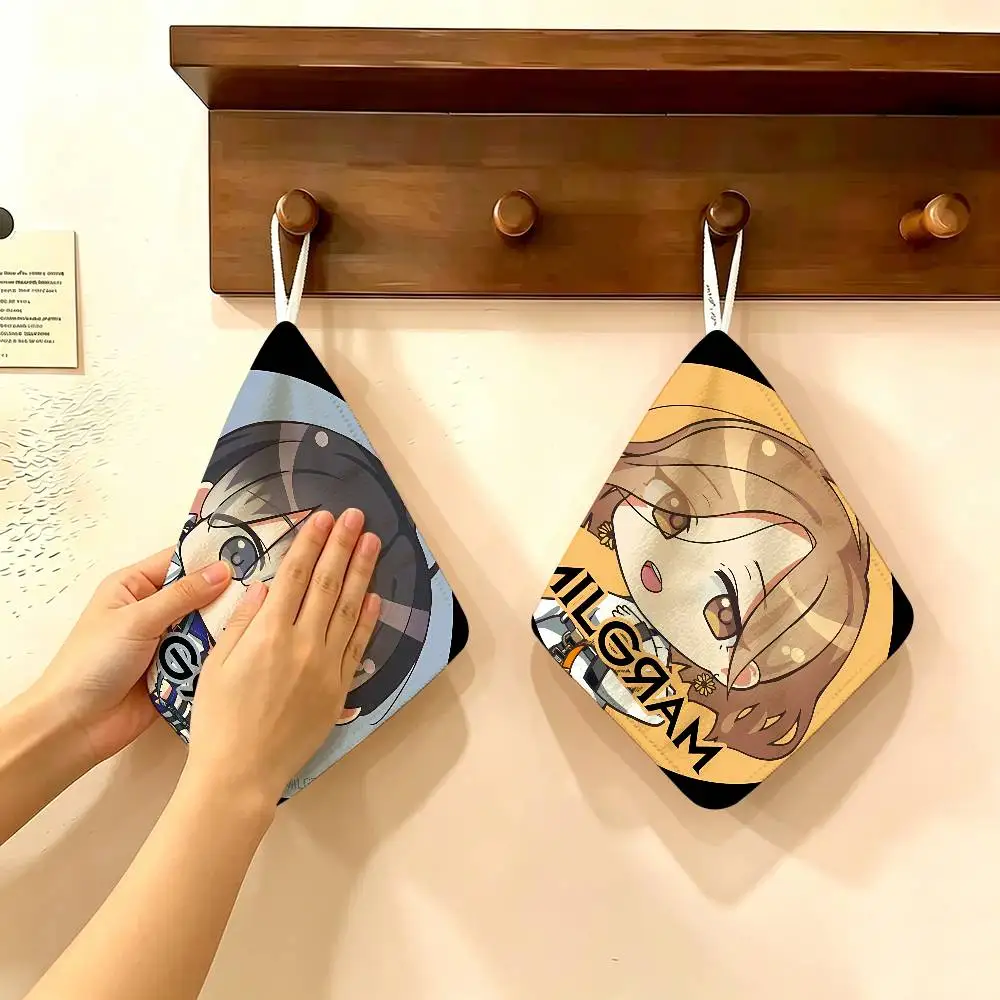 

Cartoon M-MILGRAMS Polyester Cotton Hand Wiping Towel with Hanging Loop, Lightweight for Home and Commercial Use