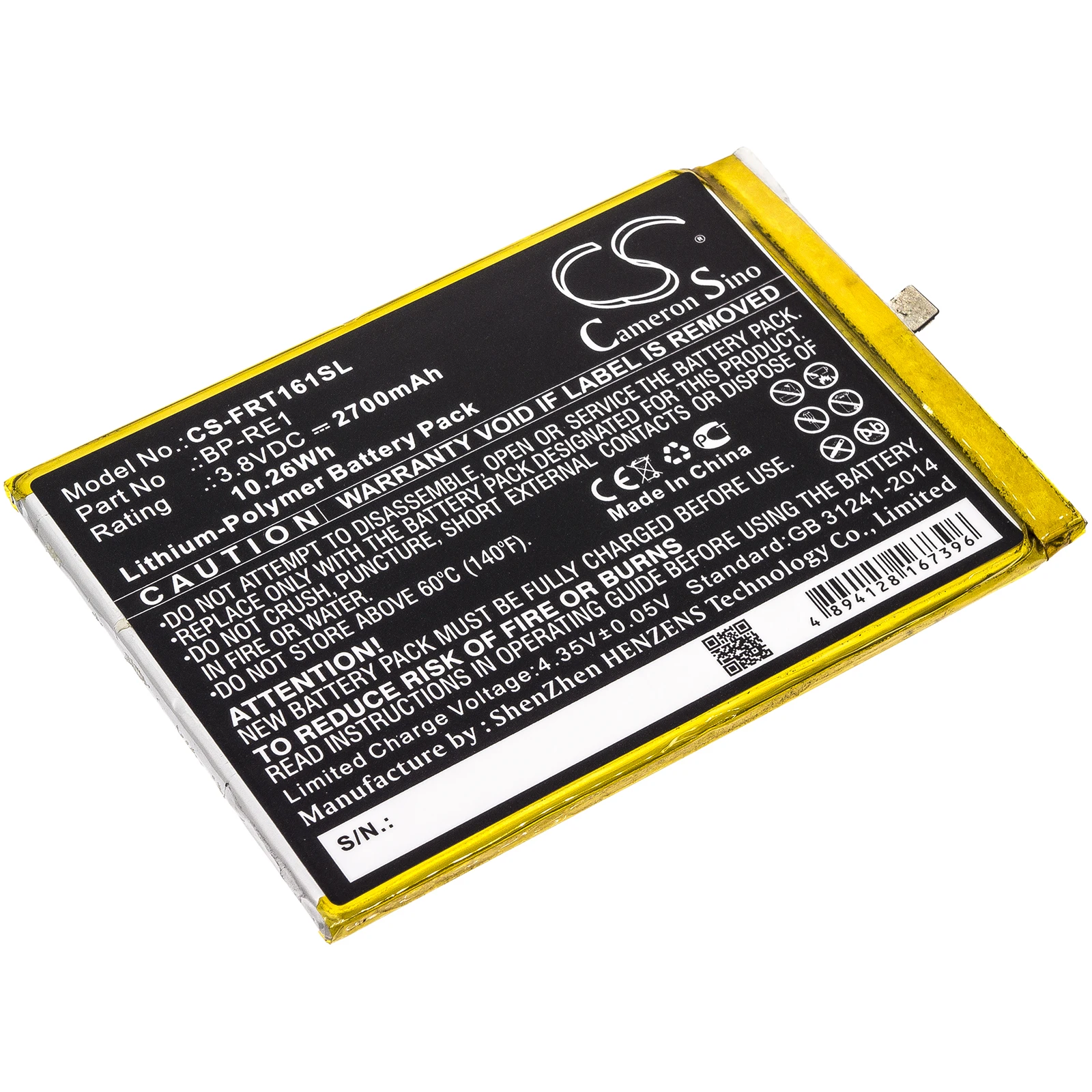 

Li-Polymer Mobile, SmartPhone Battery for FREETEL, 3.8V, 2700mAh , Compatible Models: FTJ161B, FTJ161B-RE, Samurai Rei