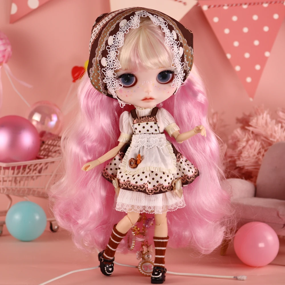 Dopamina Maid Ooak ICY DBS Blyth Boneca Fosco Rosto Hanp-Pinted Makeup1/6 BJD Azone S Anime Girl