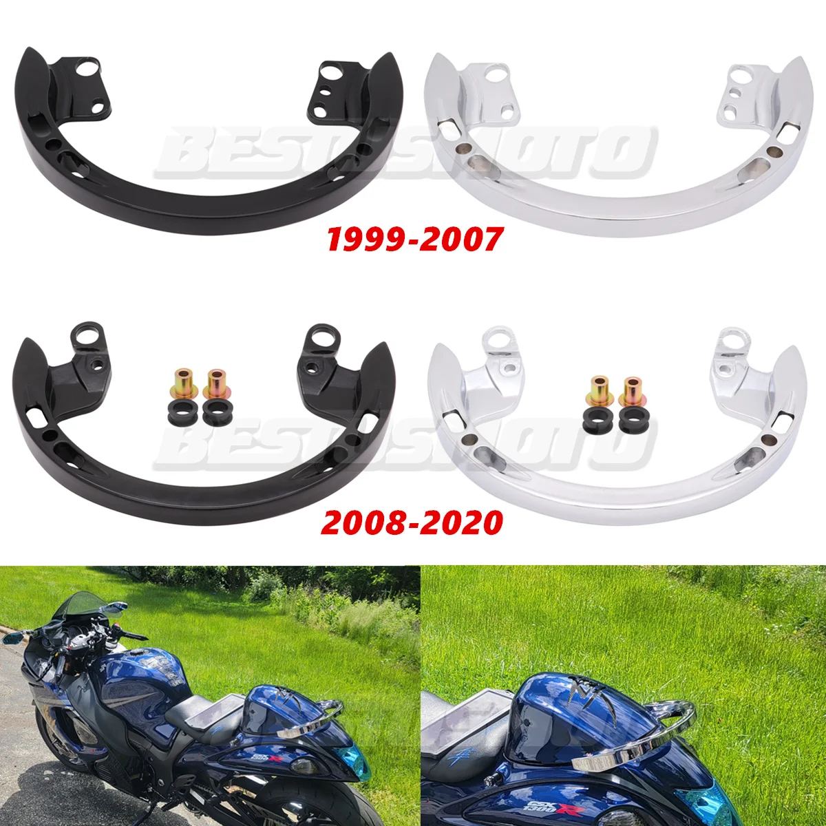 Motorcycle Rear Passenger Grab Bar Handle Rail For Suzuki Hayabusa GSXR1300 GSX1300R 1999-2007 2008-2020 2019 2018 2017 2016