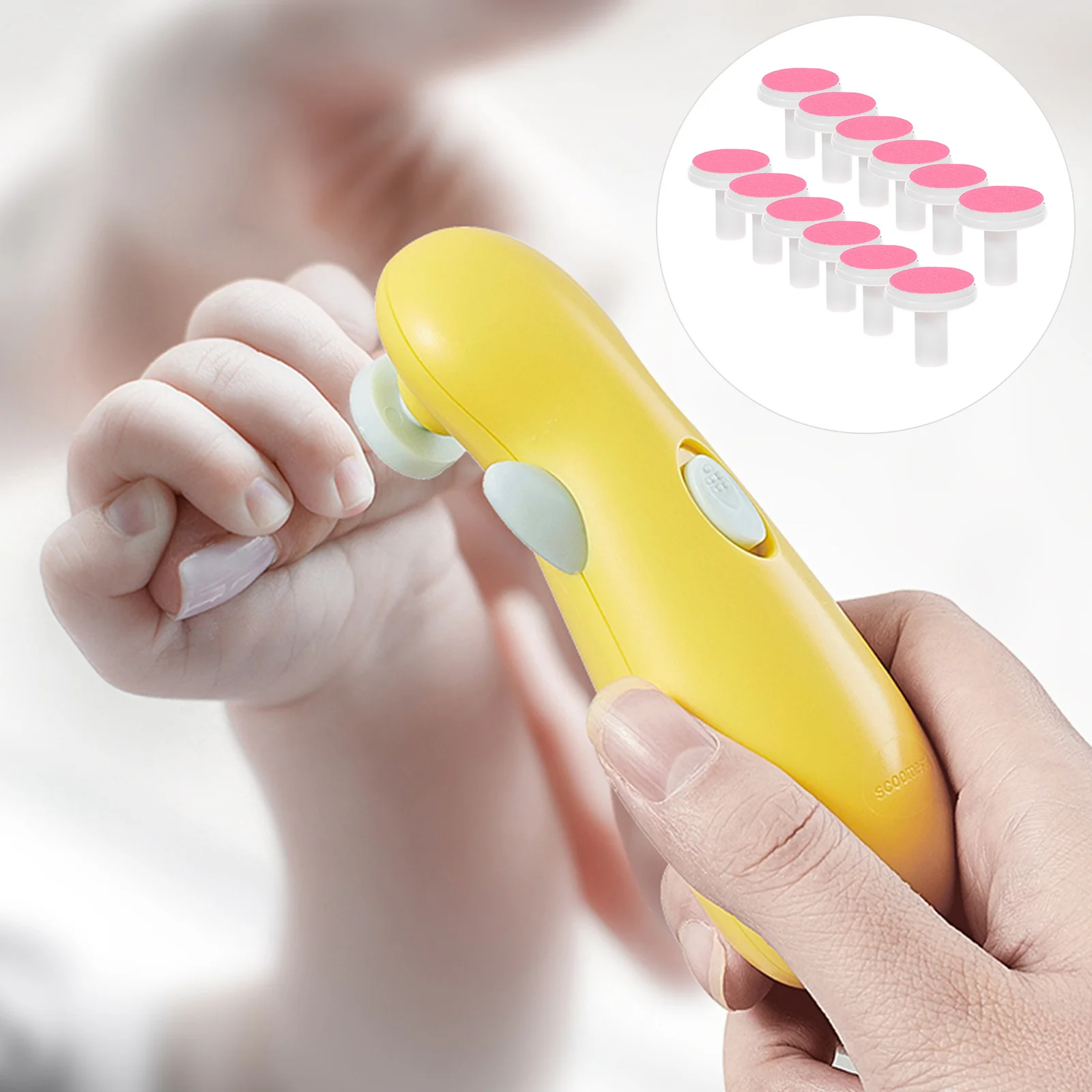 

12Pcs Infant Nail File Pads Safe Trimming Tool Easy Replace Convenient Design Electric Grinding Parts Nail File Pad