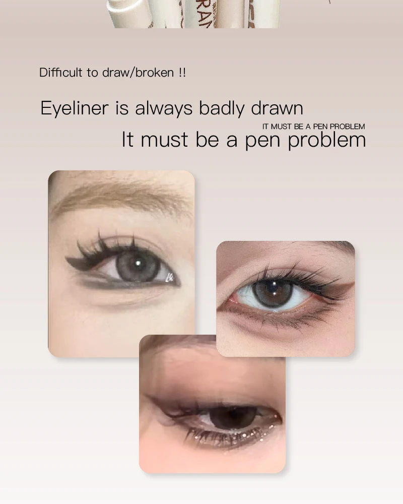 Herorange Eyeliner Gel-Stift Wasserfest Verwischungsfrei Langanhaltend 3D Augen-Make-up für Anfänger – Detail 2