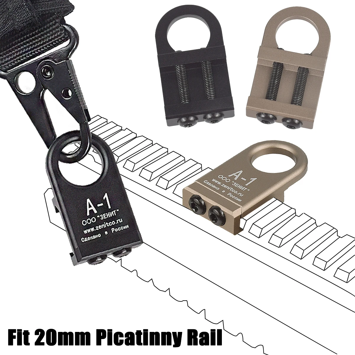 RSA GBB Buckle QD Swivel Sling Mlok Scope Mount Attachment Adapter Pictinny Rail Quick Detach Release QD Sling Point Mount Hook
