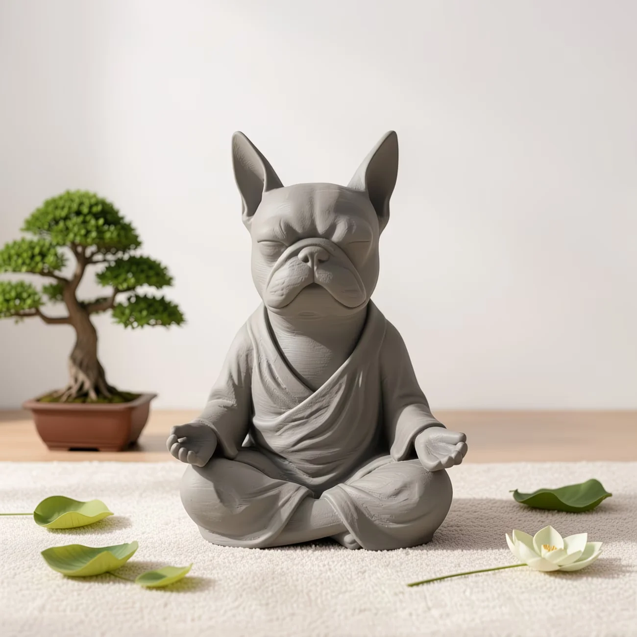 Fun French Bulldog Meditation Statue - Creative Home Decor Piece, Desk Ornament