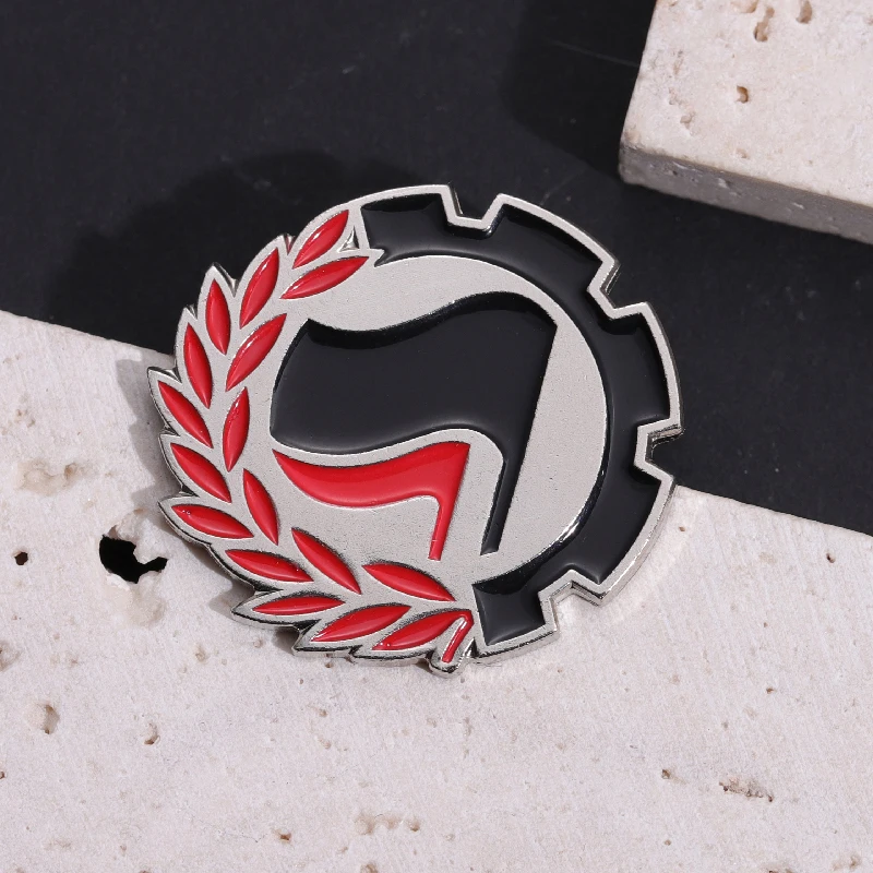 Custom Antifascista Enamel Pin Anti-Racism Flag Identification Decoration Pray Peace Brooch Lapel Badges Bag Medal Jewelry Gifts