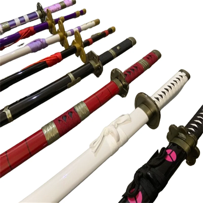 Imagem -03 - Anime Roronoa Zoro Cosplay Espada Bambu Montado Modelo Katana Roxo Arma Enma Interpretação de Papéis 60cm 24