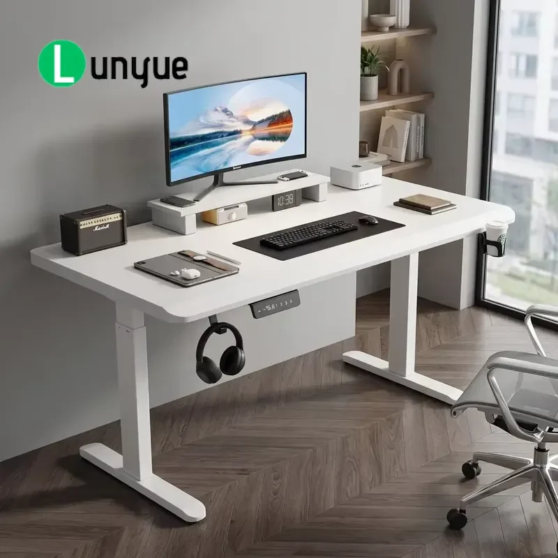 1200x600mm Single Motor Solid Wood Electric Height Adjustable Desk For Computer Study Office Ergonomic Standing Workstation