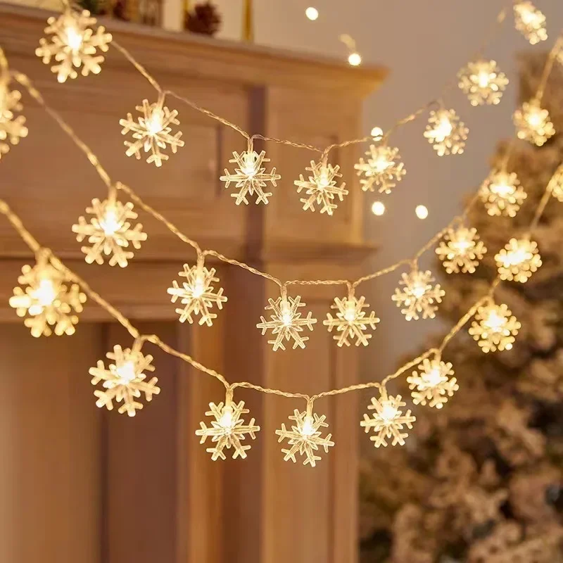 Snowflake LED String Fairy Light Garland Home Christmas Lights Wedding Decor Christmas Decor for Home Navidad Party Decoration