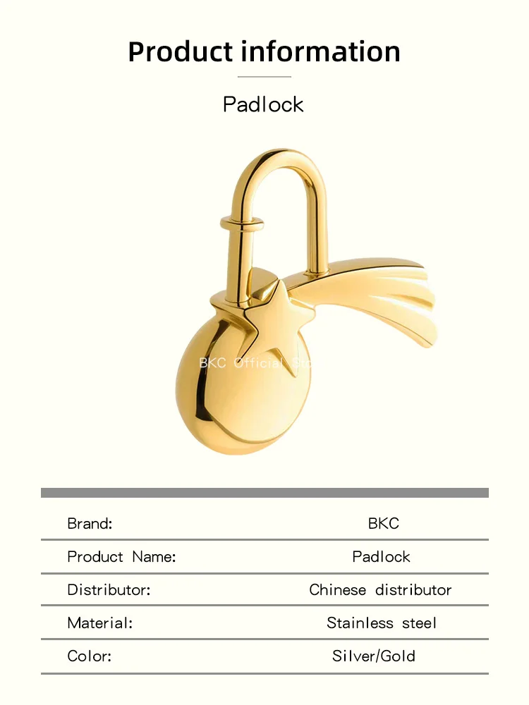 Stainless Steel meteor Lock Bag Charm for Handmade luxury Bags - Luxury Metal Padlock Bag Accessory，Bag hanging decoration