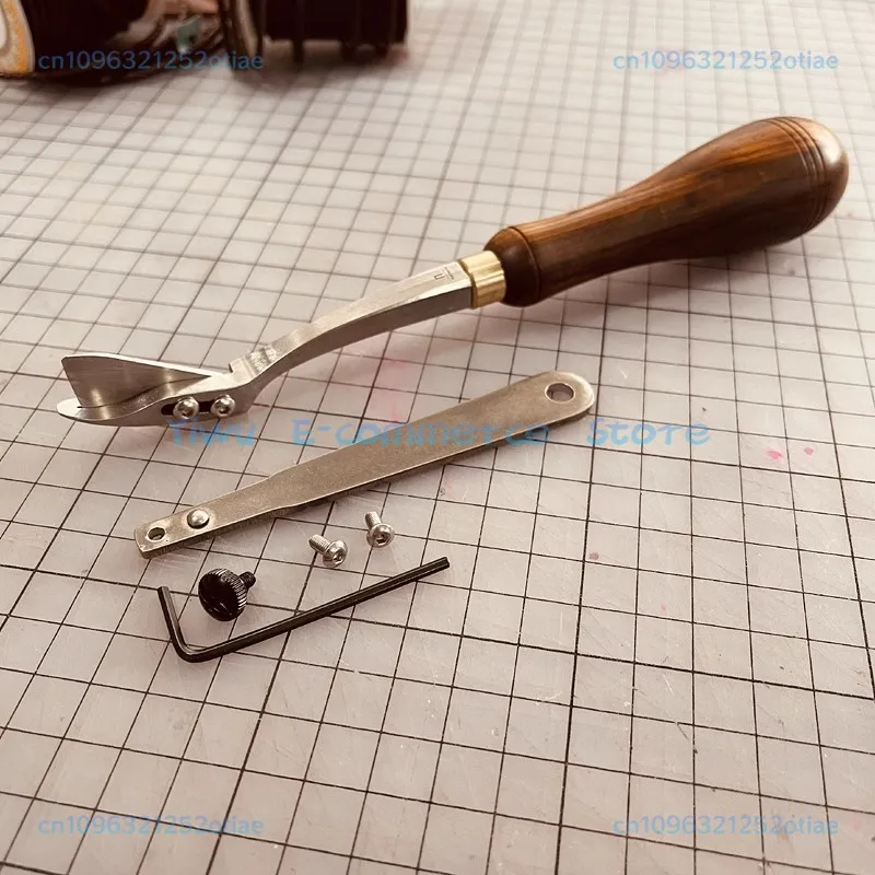 Nattools Leather Hemming Strip Finishing Crafting Curve Cutter Tool LeatherCraft 420H Stainless Steel BB