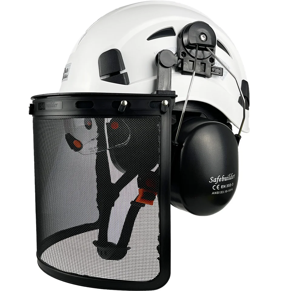 Forestry Helmet With Faceguard & Steel Wire Mesh – Chainsaw Logging Trimming Brush Cutter Hard Hat PPE