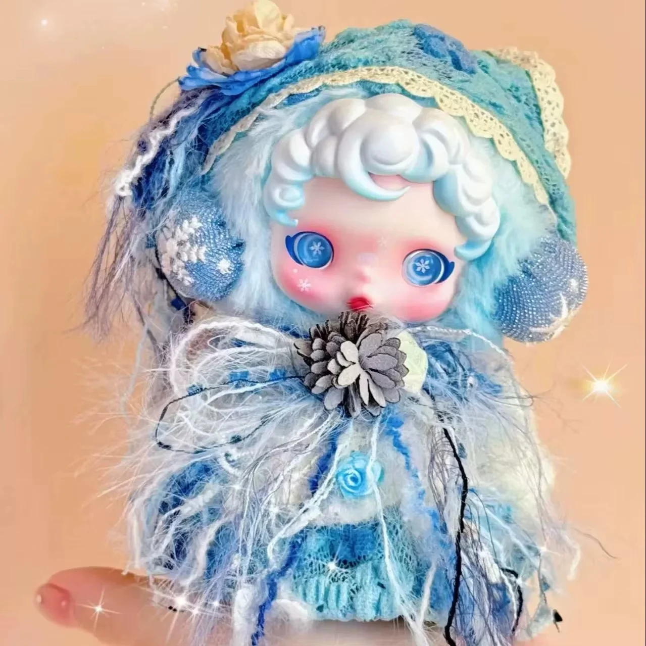 

New SP Velvet Plush Doll Gorgeous Clothes 17cm Fashion Lace Headscarf Set Exquisite Leather Shoe Accessories