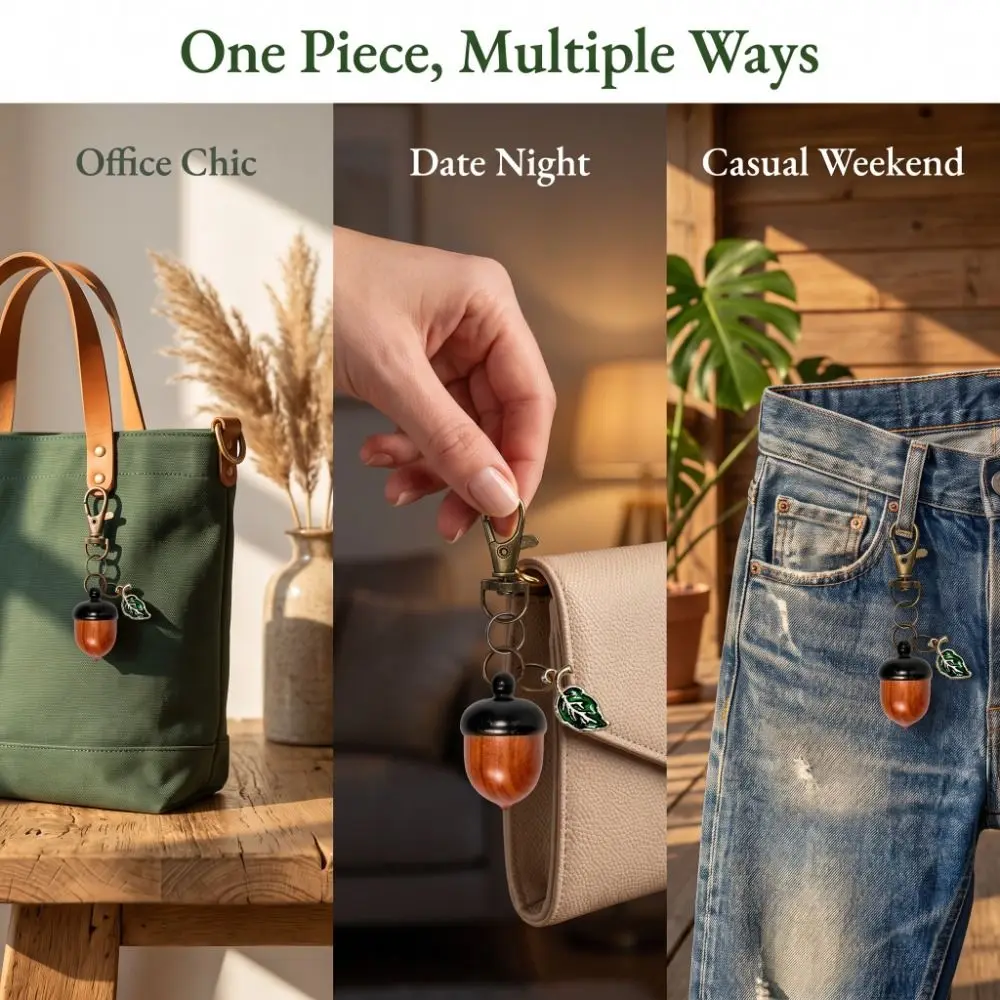 Simulation Acorn Acorn Keychain Lightweight Small Item Storage Acorn Twist Open Keychain Twist Open O-Shaped Buckle
