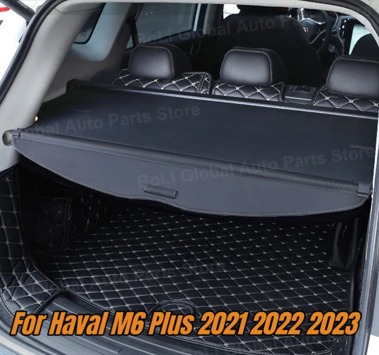 Car Rear trunk Curtain Cover For Haval M6 Plus 2021 2022 2023 Rear Rack Partition Shelter Car-styling Decoration Accessories