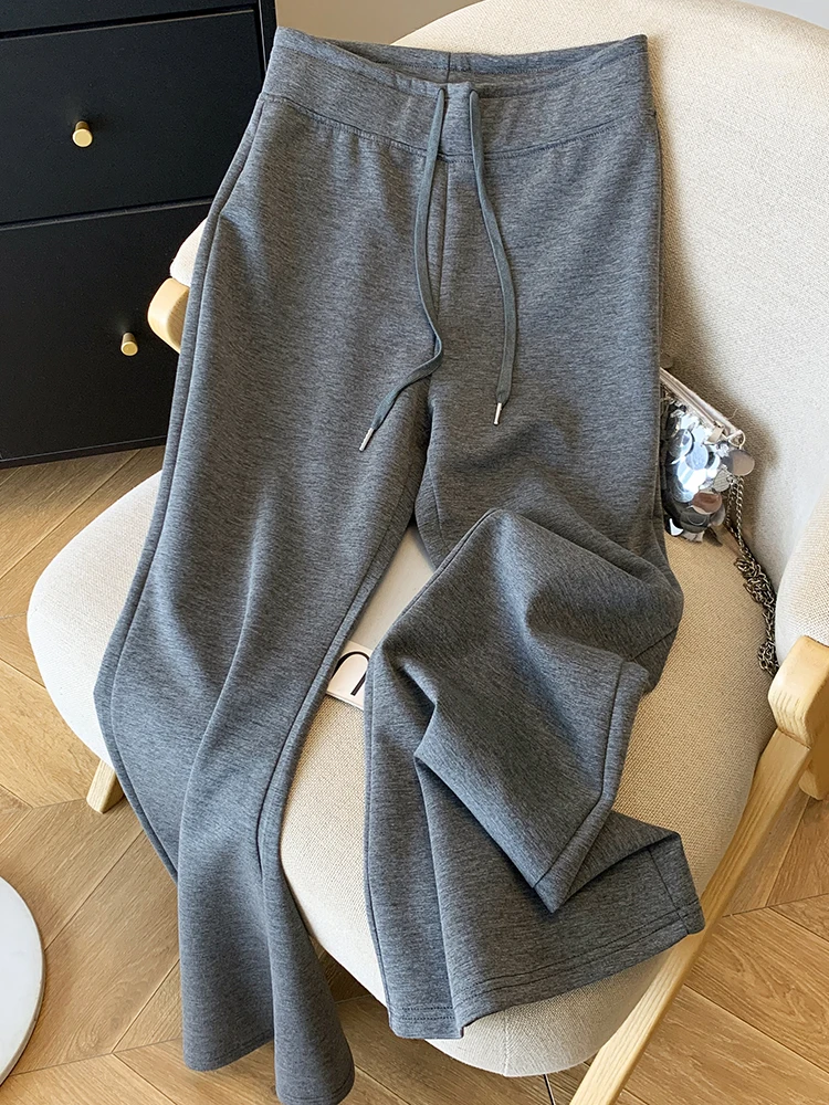 

Deep ey High Waist Bell Bot Pants Women's Casual Spor Yoga Trousers Spring Autumn Small Size Loose Fit Polyester Fiber
