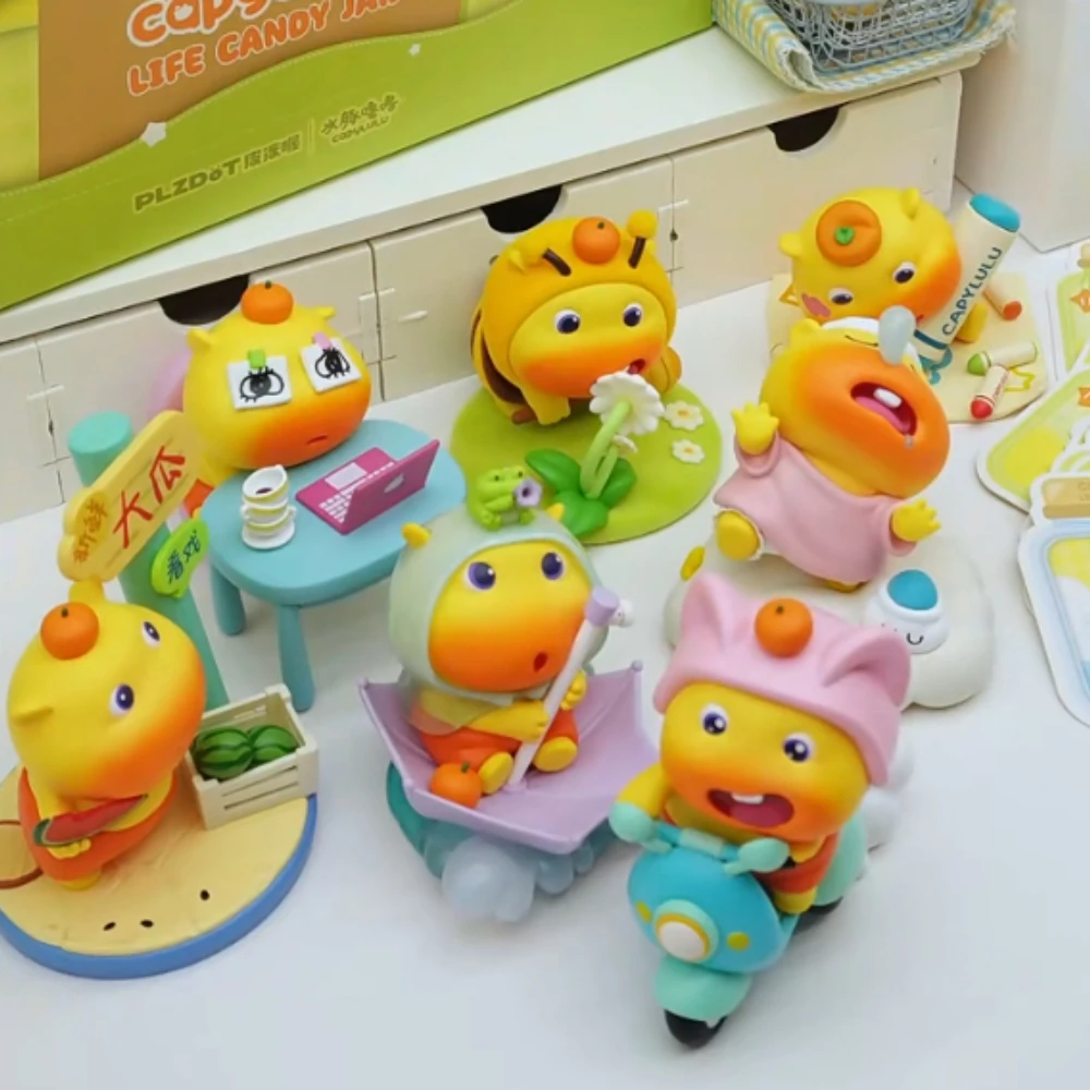 

Capylulu Life Candy Jar Blind Box Pendant Kawaii Lucky Box Ornament Cute Action Figure Keychain Anime Doll Desktop Surprise Bag
