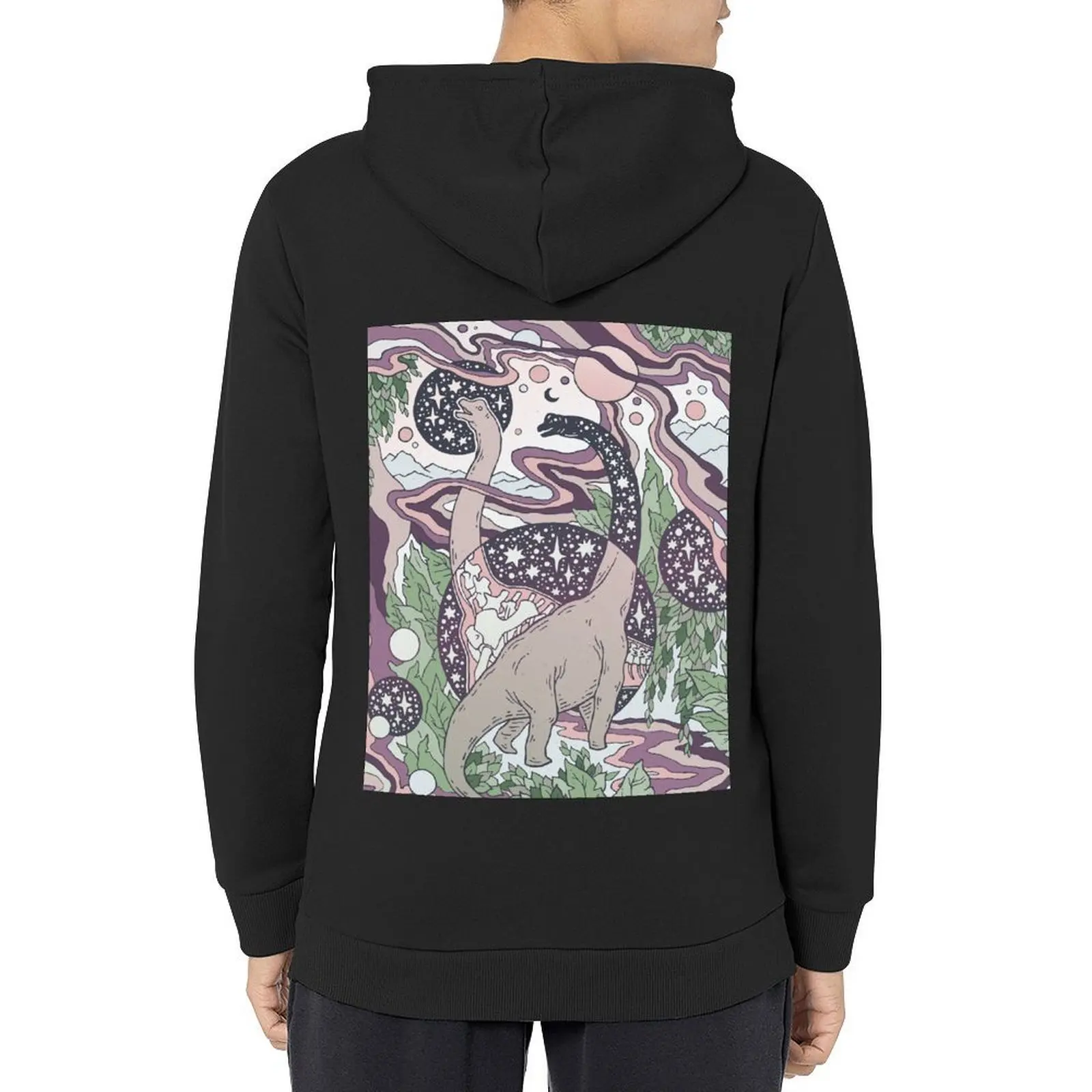 

Jurassic Portal Purple Haze Palette Dinosaur Science Fiction Art Hoodie aesthetic clothing hoodie oversize