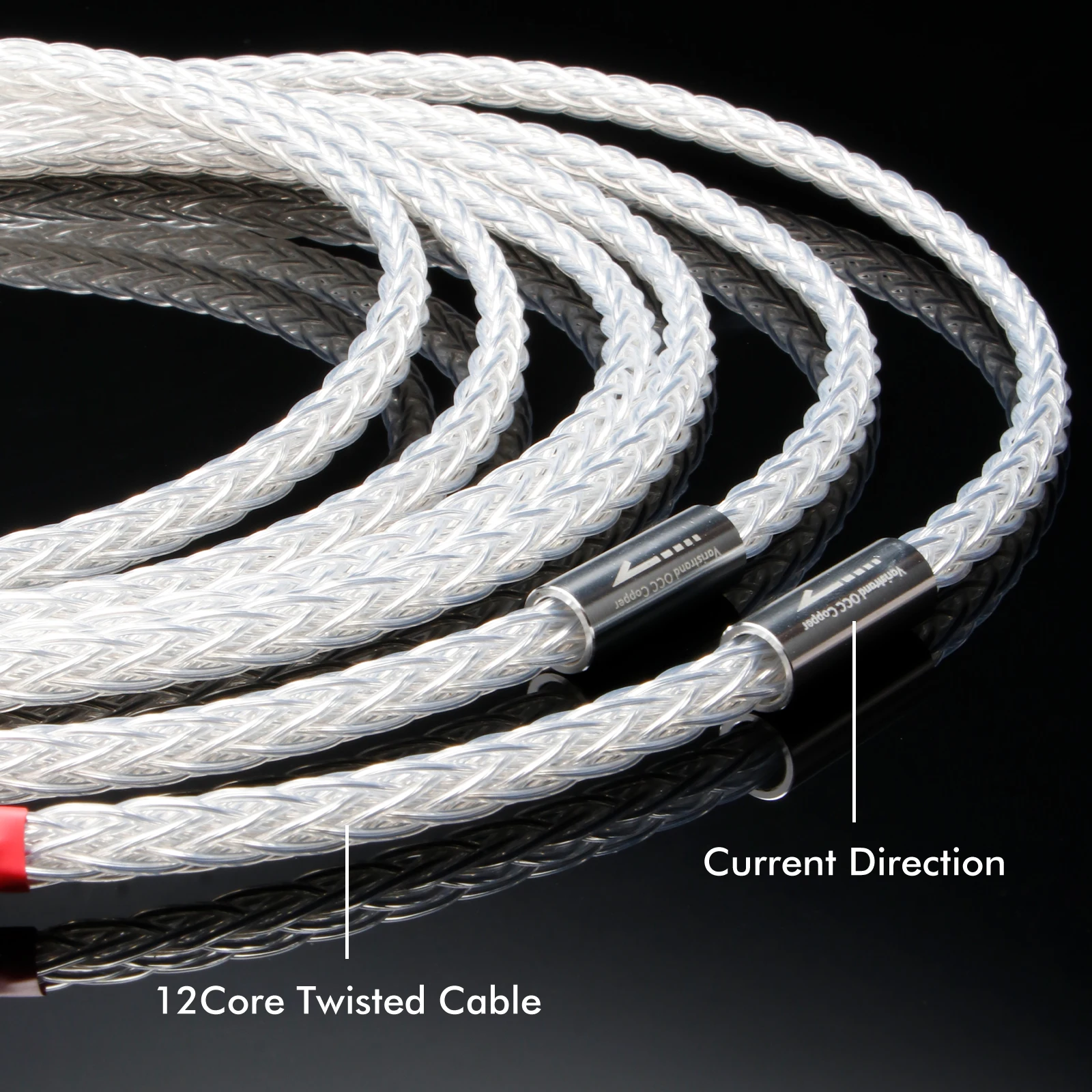 Paar RCA-Kabel 7N OCC Versilbert Audiophiles RCA-Signalkabel PTFE-Abschirmung für Verstärker DAC TV Auto – Detail 3