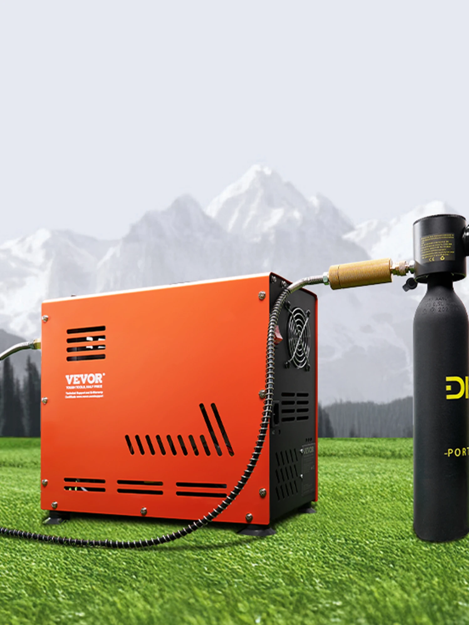 SucceBuy PCP Luchtcompressor 800W Dual-Cylinder Luchtbukscompressor 4500PSI/30Mpa Auto-Stop Compressor voor luchtgeweer Duiken - afbeelding 2