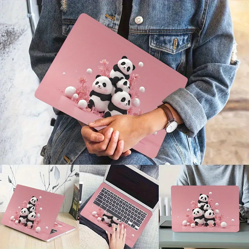 

Наклейка на чехол для ноутбука из ПВХ с рисунком 2 милых пандяток, расположенных друг на друга - устойчивая к царапинам декоративная наклейка для чехлов HP, Dell, Lenovo, Apple