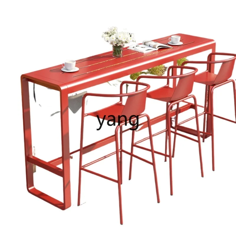 

Lmm modern leisure courtyard balcony window long narrow table waterproof and sunscreen