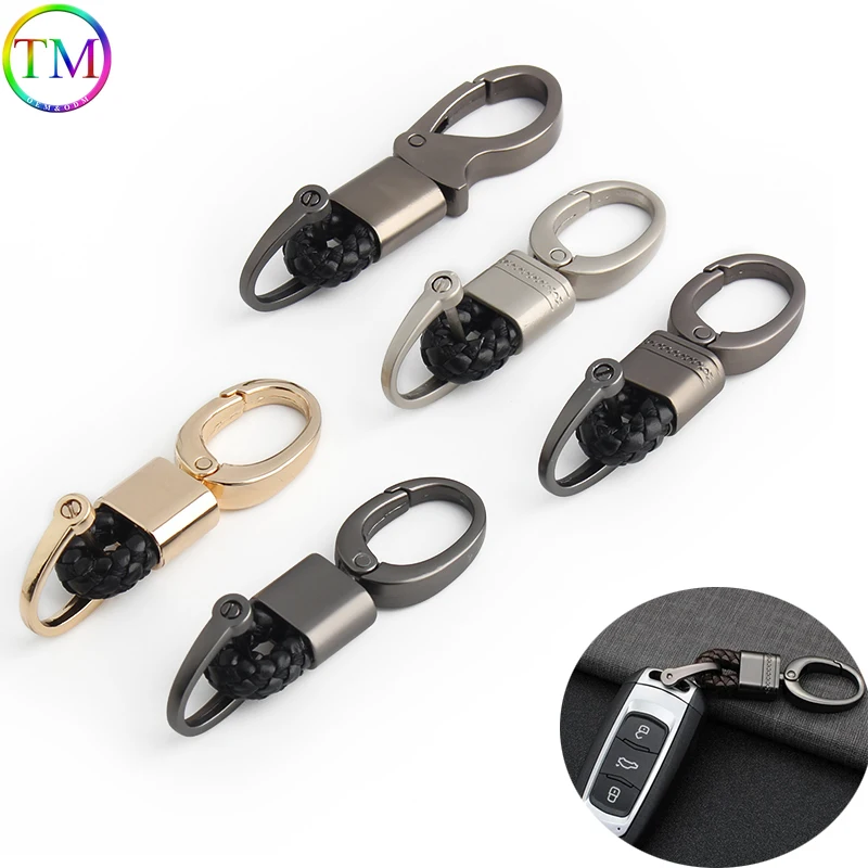 

Car Key Chain Snap Hook Horseshoe Buckle Keychain Metal Big Head with Woven Rope Key Ring Accessories Car Bag Pendant Ornaments