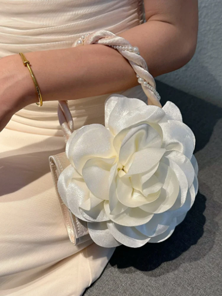 

Fashion Flower Shape Banquet Minaudiere Bride Women Luxury Prom Party Wedding Dress Evening Day Clutch Bag Purse Tote Handbag