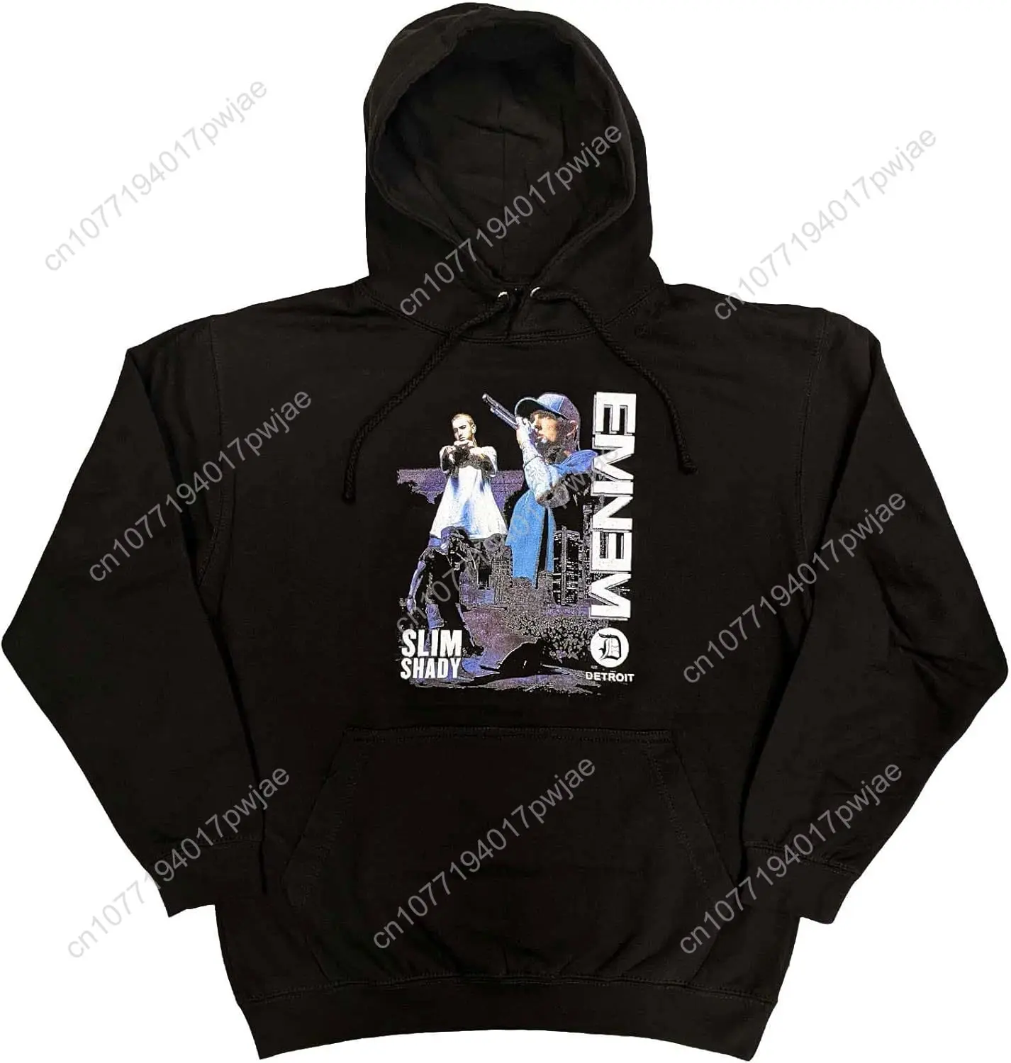 

Eminem Hooded Detroit Logo Marshal Mathers new Official Unisex Black