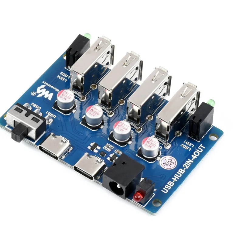 Módulo de placa de expansión de interfaz HUB USB 4 de grado Industrial para RPI Raspberry Pi 3 3B 4 4B PC portátil, servidores duales conmutables