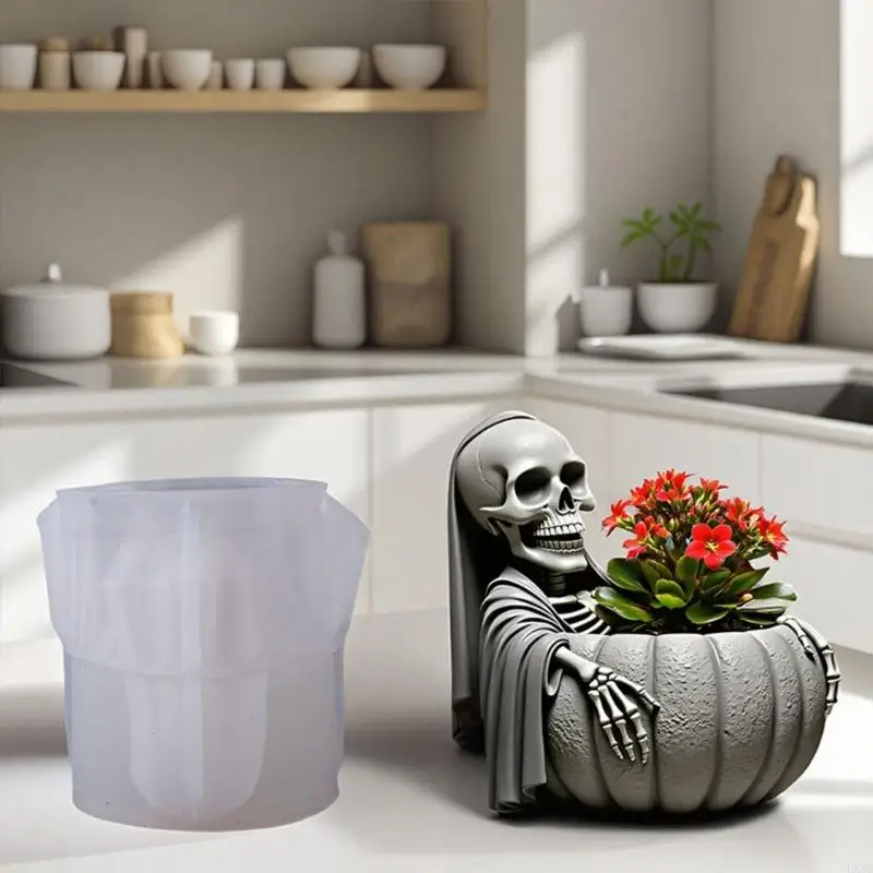 

Artisanal Skull Pumpkin Silicone Casting Mould For Art And Decorative Containers