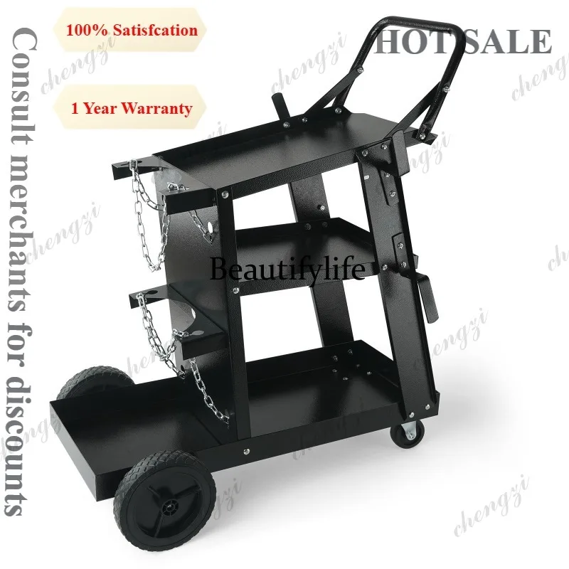 

M81 3-Layer Welding Cart With Safety Chain Gas Cylinder Trolley Welding Machine Multi-layer Industrial Service Cart For Workshop