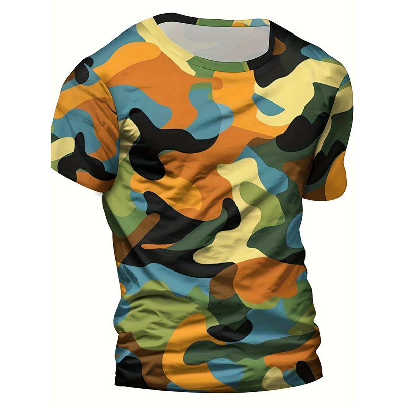 Fashion Camouflage 3D Print T-Shirts Men Women Casual O-Neck Short Sleeve T Shirt Oversized Harajuku Y2k Tops Tees Kids Clothing