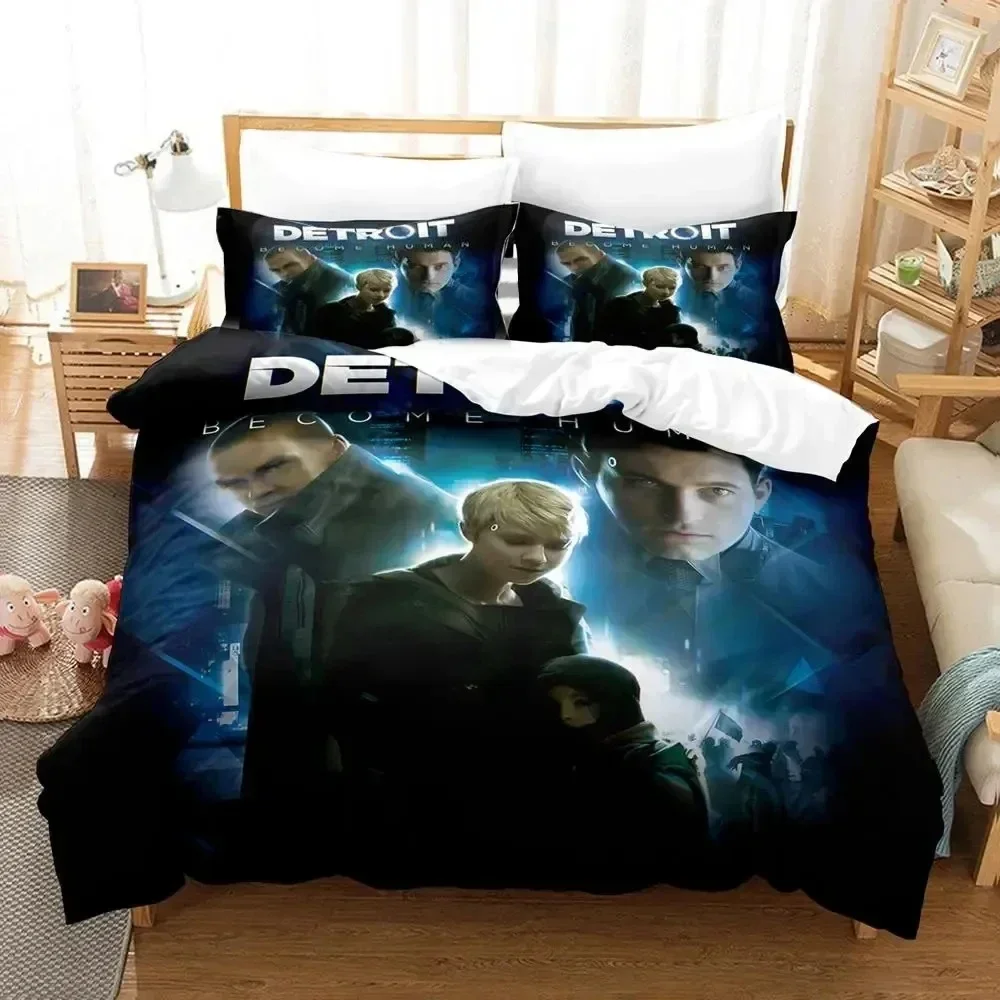 Top 3D Print Game Detroit Become Human Bedding Set Duvet Cover Quilt Cover Pillowcase Comforter king Queen Size Boys Adult