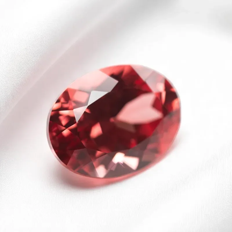 Lab Baru Tumbuh Padparadscha Api Lotus Bentuk Oval Berbagai Ukuran Batu Permata Longgar dengan Sertifikat AGL untuk Pembuatan Perhiasan Diy