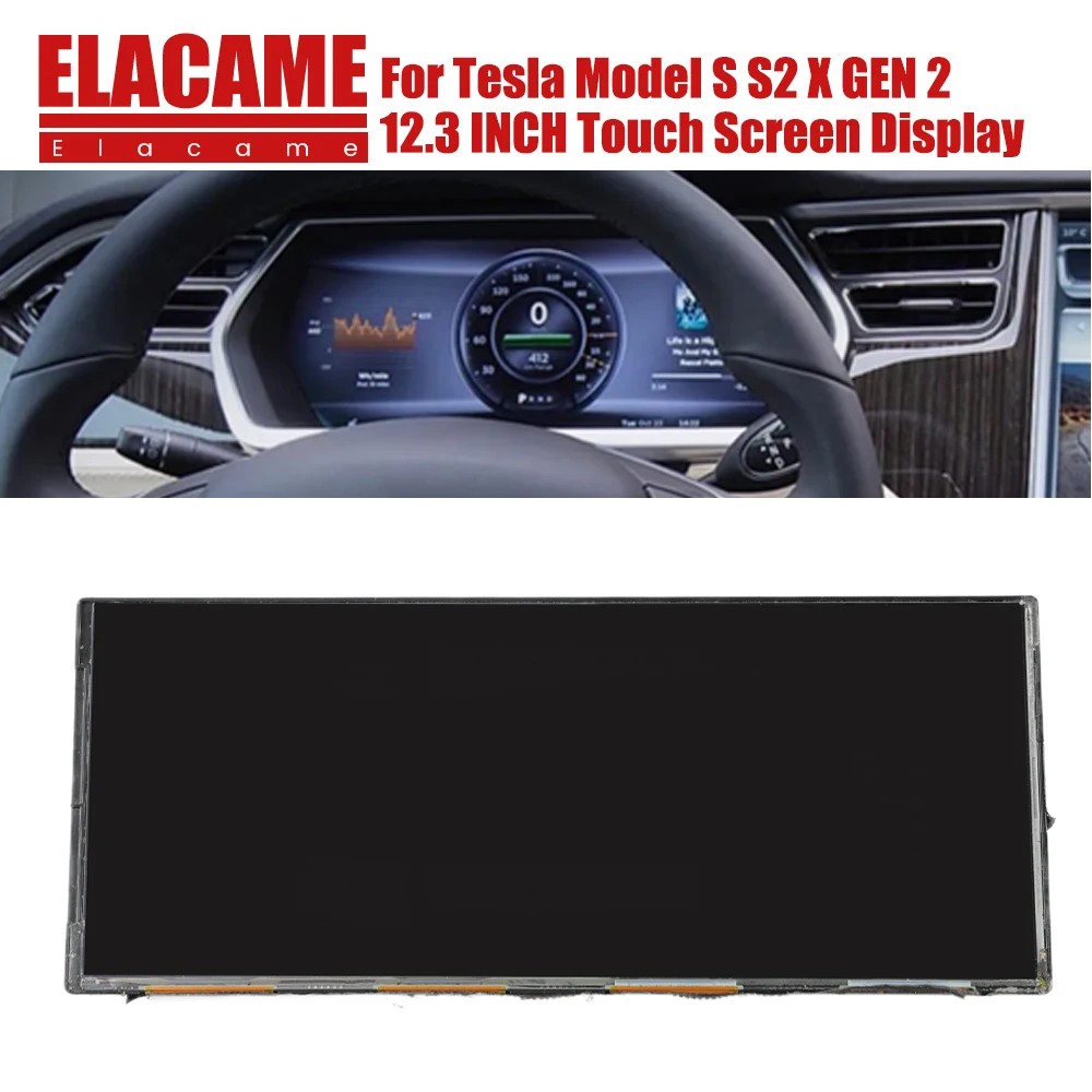 

12.3" Monitor For Tesla Model S S2 X GEN 2 2014-2021 Screen Display Digital Instrument Cluster Speedometer LA123WF1(SL)(01) Auto