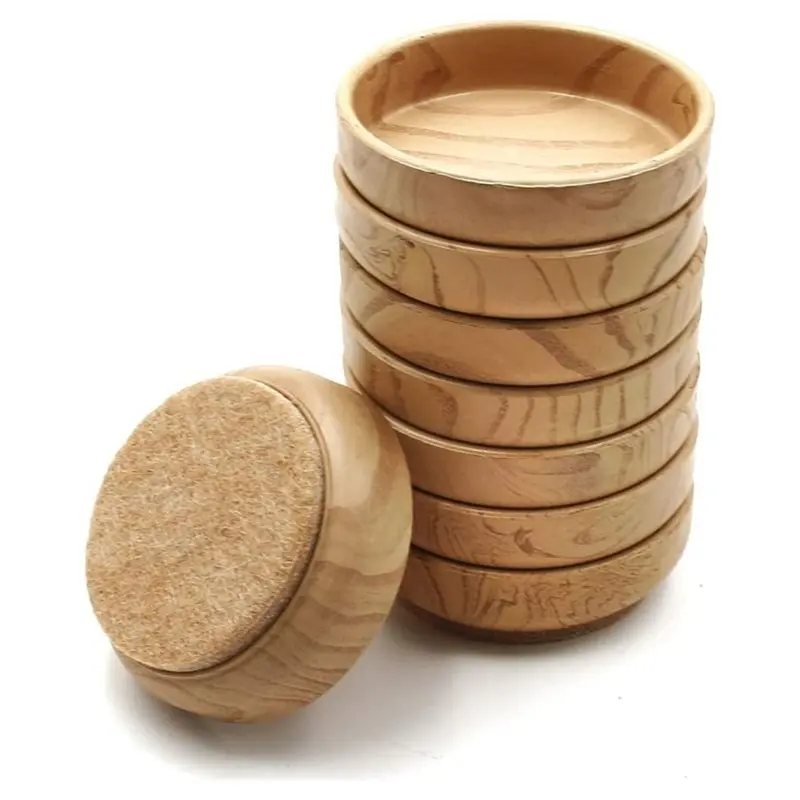 WCS-Felt Floor Cups 60Mm/ 2.4 Inch Round Furniture Felt Castors Non Slip Floor Protector For Chair Legs Furniture (8 Pieces)