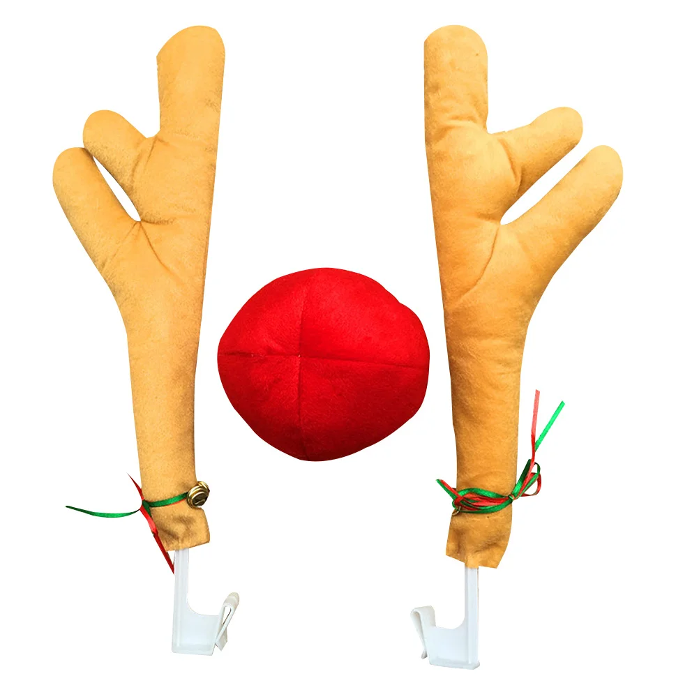 1 مجموعة قرون السيارة ديكور عيد الميلاد قرون الرنة نافذة مرفق عطلة زخرفة ل شاحنة سيارات الدفع الرباعي فان متوافق لا أدوات سهلة