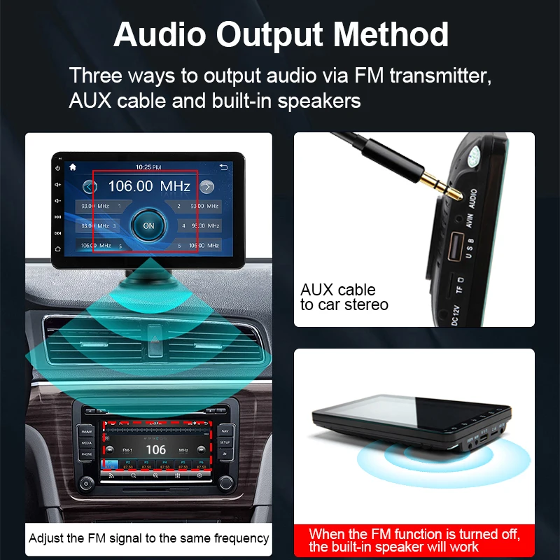 Hippcron 7inch Car Radio Multimedia Video Player Portable Stereo Wireless Carplay Android Auto For Universal 12-24V Autoradio image 5