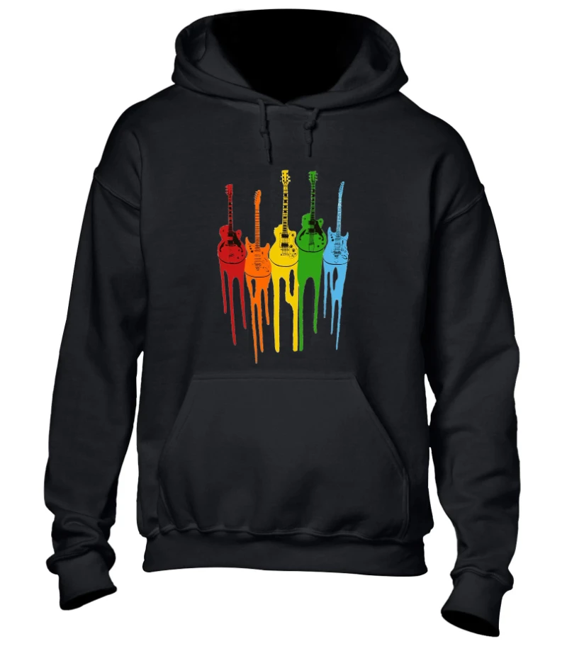 

Dripping Guitars Paint Hoody Unisex Funny Novelty Musician Guitar Player Band Music Guitarist Fashion Design Present Gift Idea
