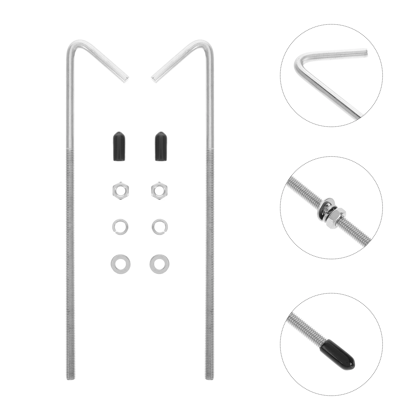 

Truck Bracket 8cm Car Fastening Kit 304 Fixing Clamp Stainless Steel Bolts Car Clamp J Hooks Securing Kit