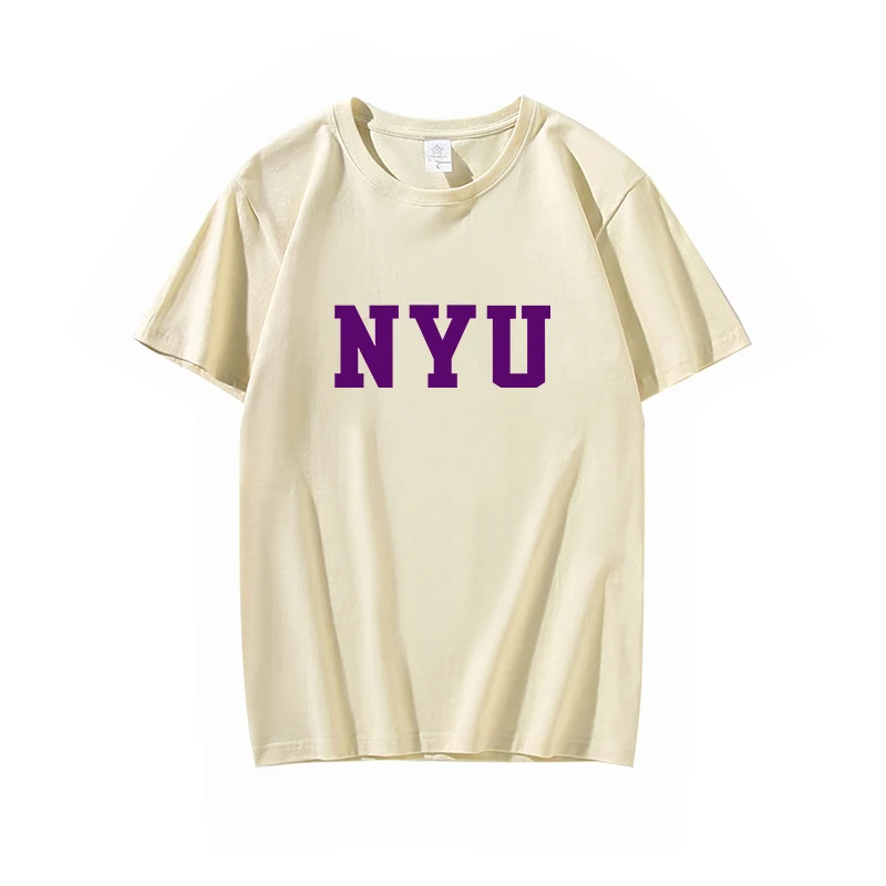 

NYU Memorial, a Prestigious University Daily Summer Cotton T Shirts Men Simple O Neck Stretch Solid New Tops Clothing Casual