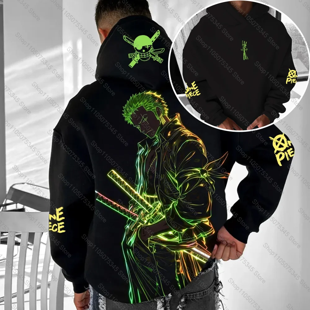 

ONE PIECE Hoodie Japanese Cartoon Animation Printing Keep Warm Sweatshirt Student Pure Cotton Loose Clothes Ins Tide Clothing