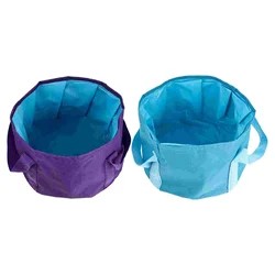 2 Pcs Folding Foot Bath Bucket Pedicure Tub for Feet Fussbad Spa Soak Wash Foldable Basin Automatic Travel