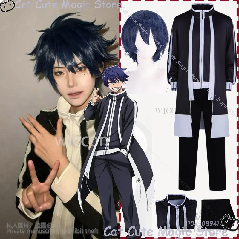 

New Anime Tougen Anki Cosplay Shiki Ichinose Japanese DK School Uniform Coat Pants Uniform Wig Man Cos Comic Con Suit Customized