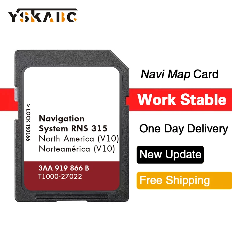 Sat Nav SD GPS Card RNS 315 Navigation for VW Golf/Jetta/Passat/Tiguan/Beetle Car 2018 Upgrade North America map 3AA 919 866 B